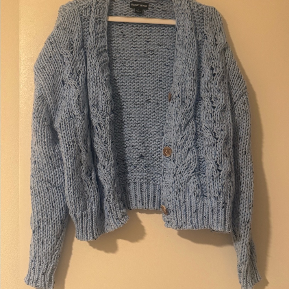 Pretty little thing Light Blue Knit Cardigan